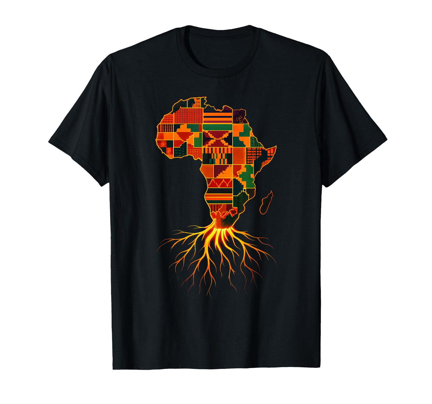 Africa Cool African Roots Map Traditional Kente Cloth T-Shirt