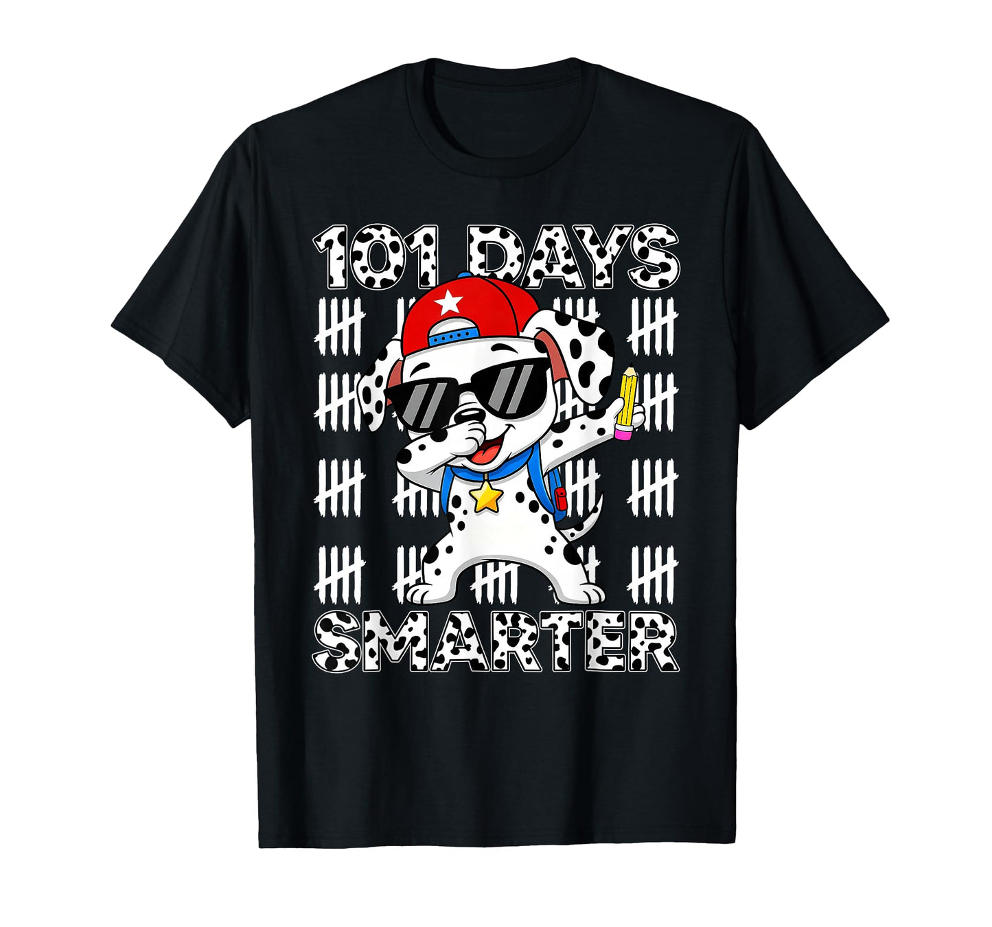 100 Days Smarter Dalmatian Dog 100th Day of School Boys Kids T-Shirt