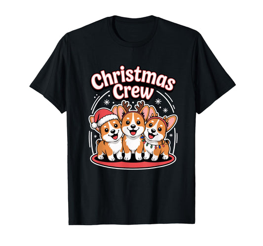 Christmas Crew Xmas Puppy Funny Christmas Corgidor T-Shirt