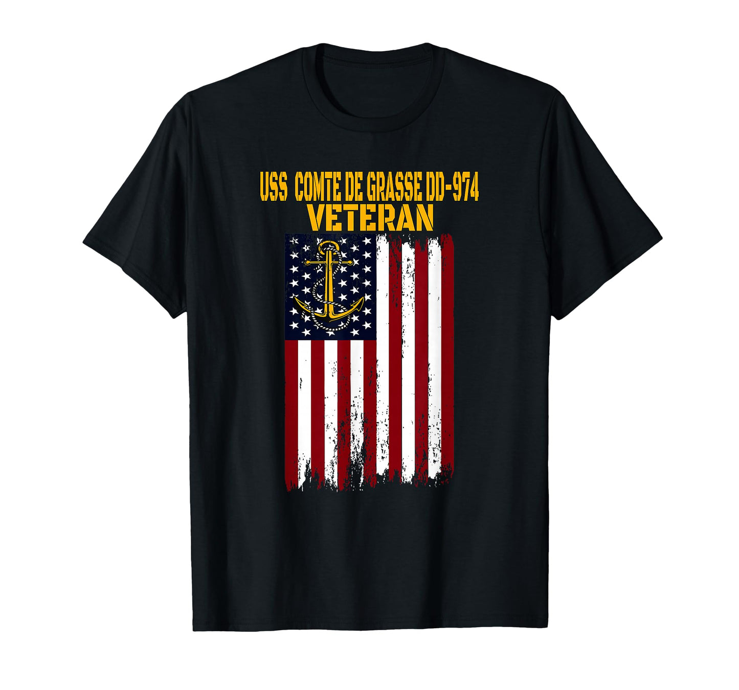 Destroyer USS Comte de Grasse 974 Warship Veteran Day Father T-Shirt