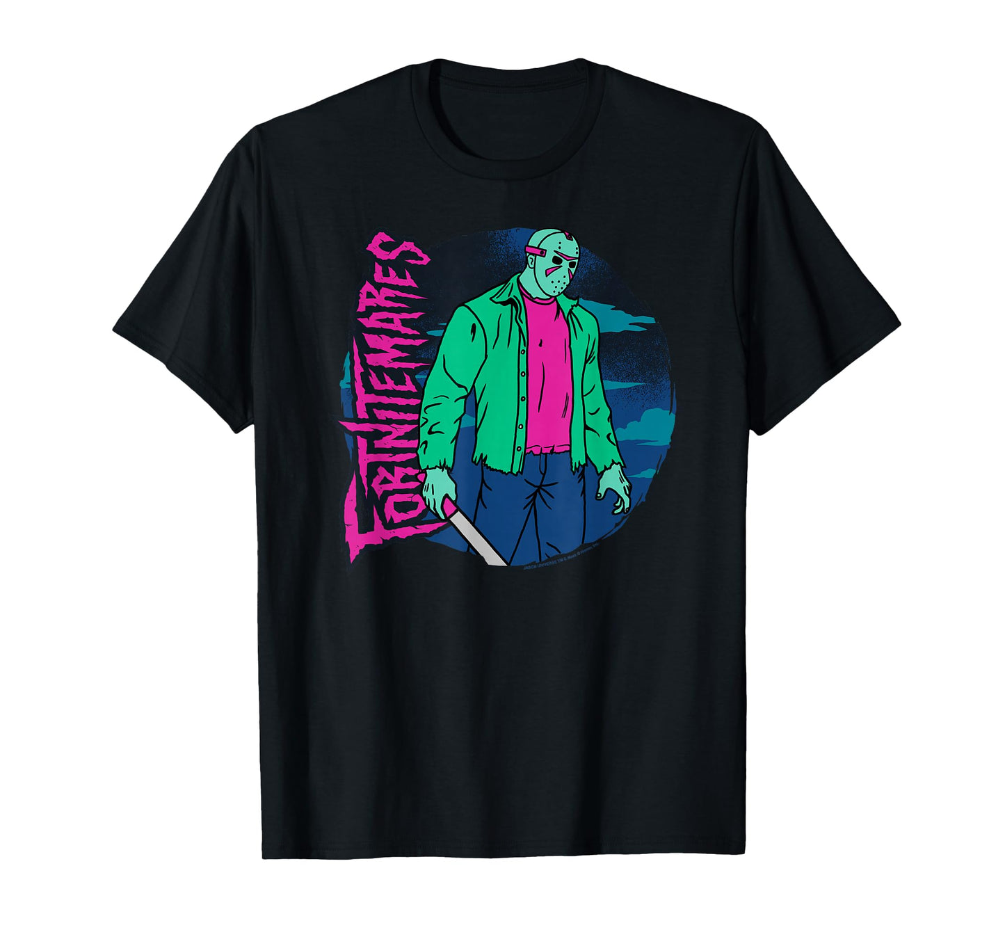 Fortnite Halloween Fortnitemares Jason Voorhees Neon Shot T-Shirt