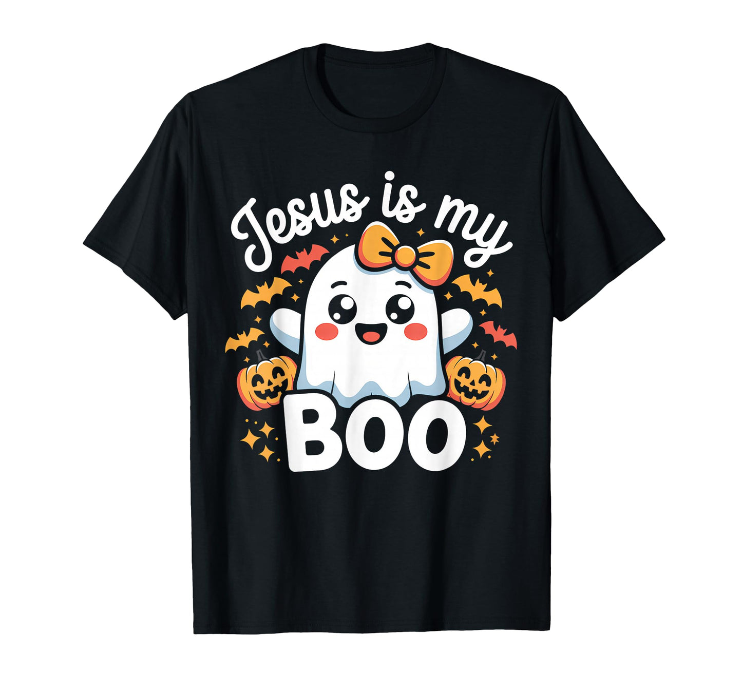 Jesus is My Boo Cute Ghost Halloween Design T-Shirt