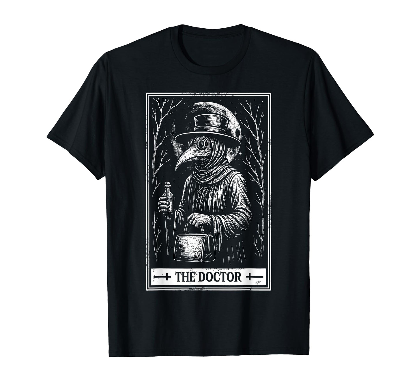 Plague Doctor Tarot Card Death Occult Horror Aesthetetic T-Shirt