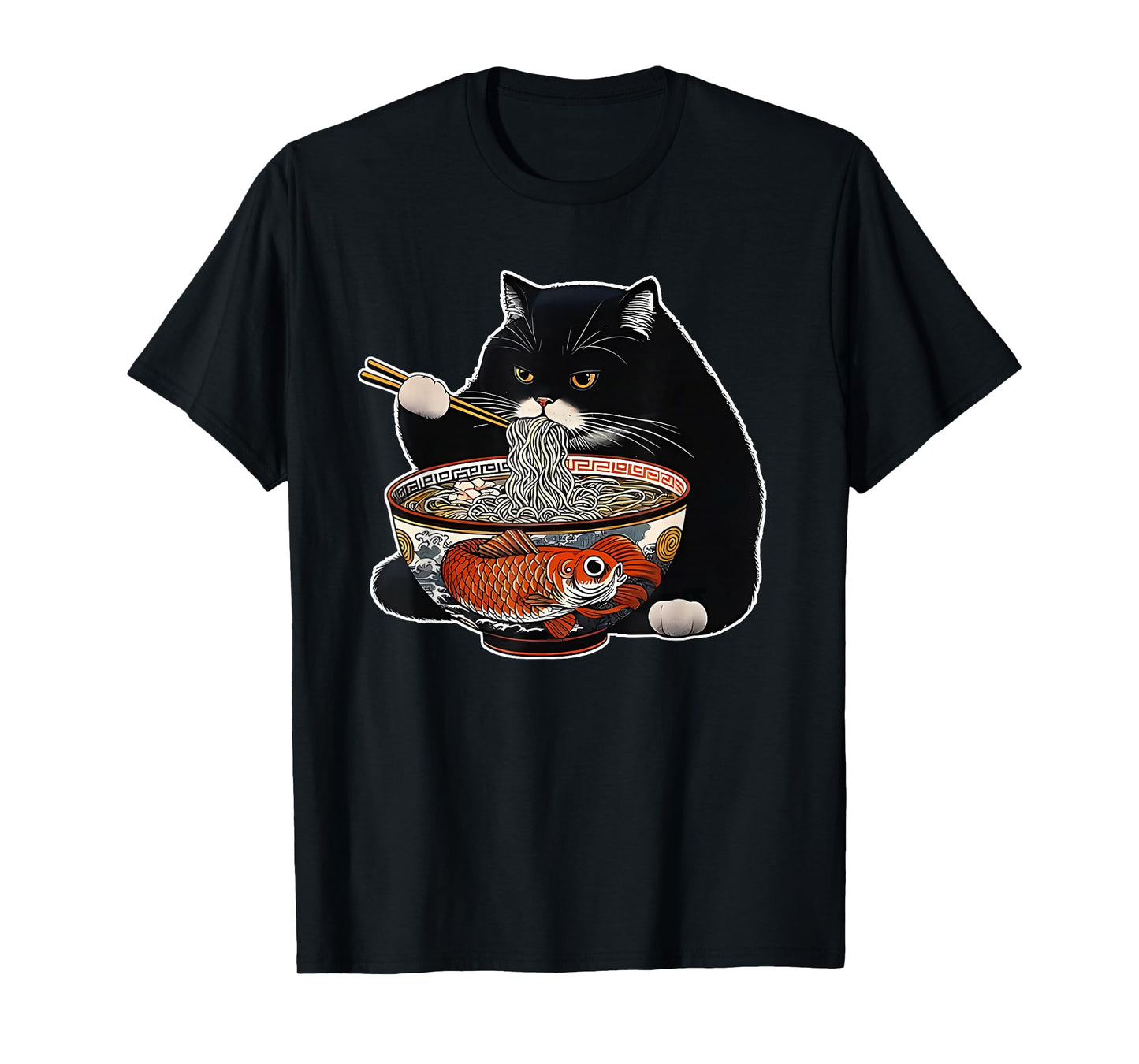 Fat cat Eating Ramen T-Shirt