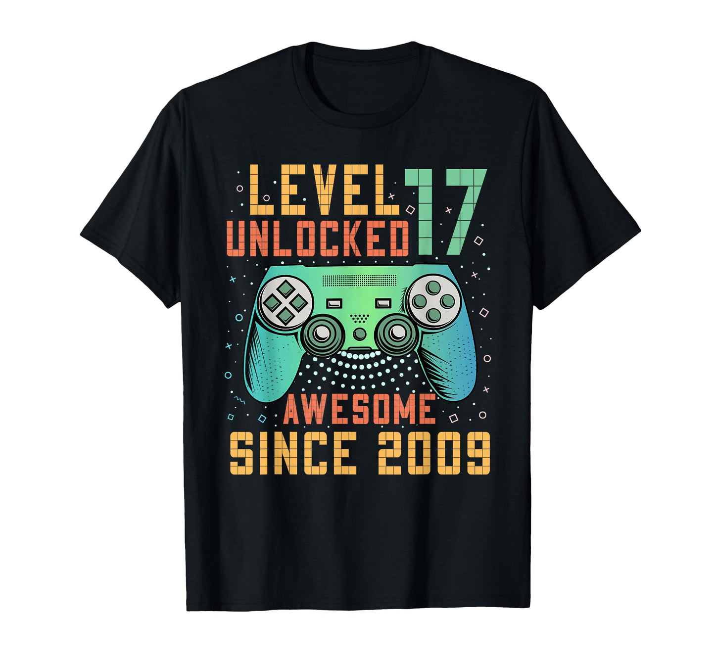 Level 17 Unlocked Awesome Since 2009 17th Birthday Boy T-Shirt