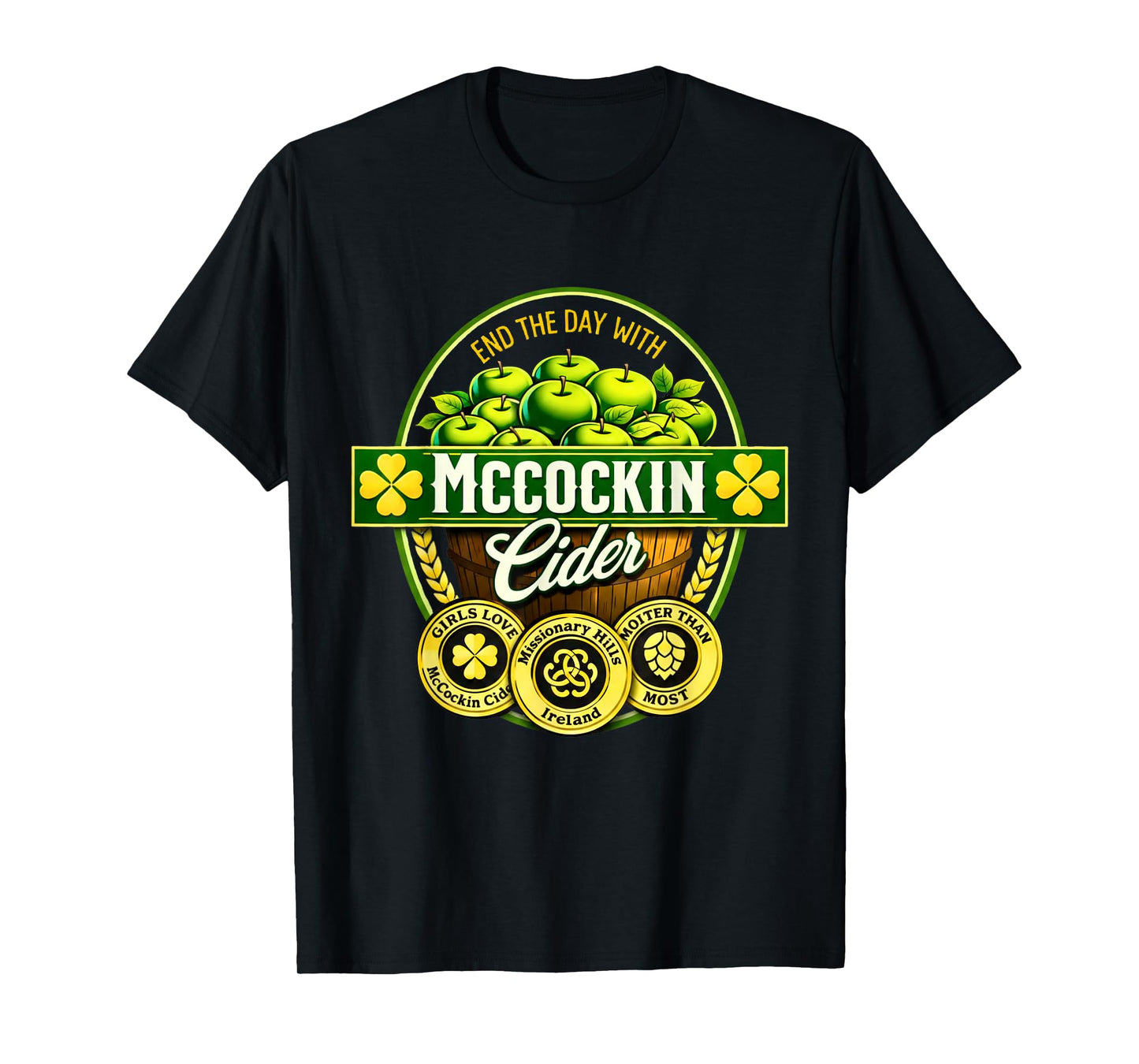 Vintage Maccockin Cider Funny St Patrick's Day T-Shirt