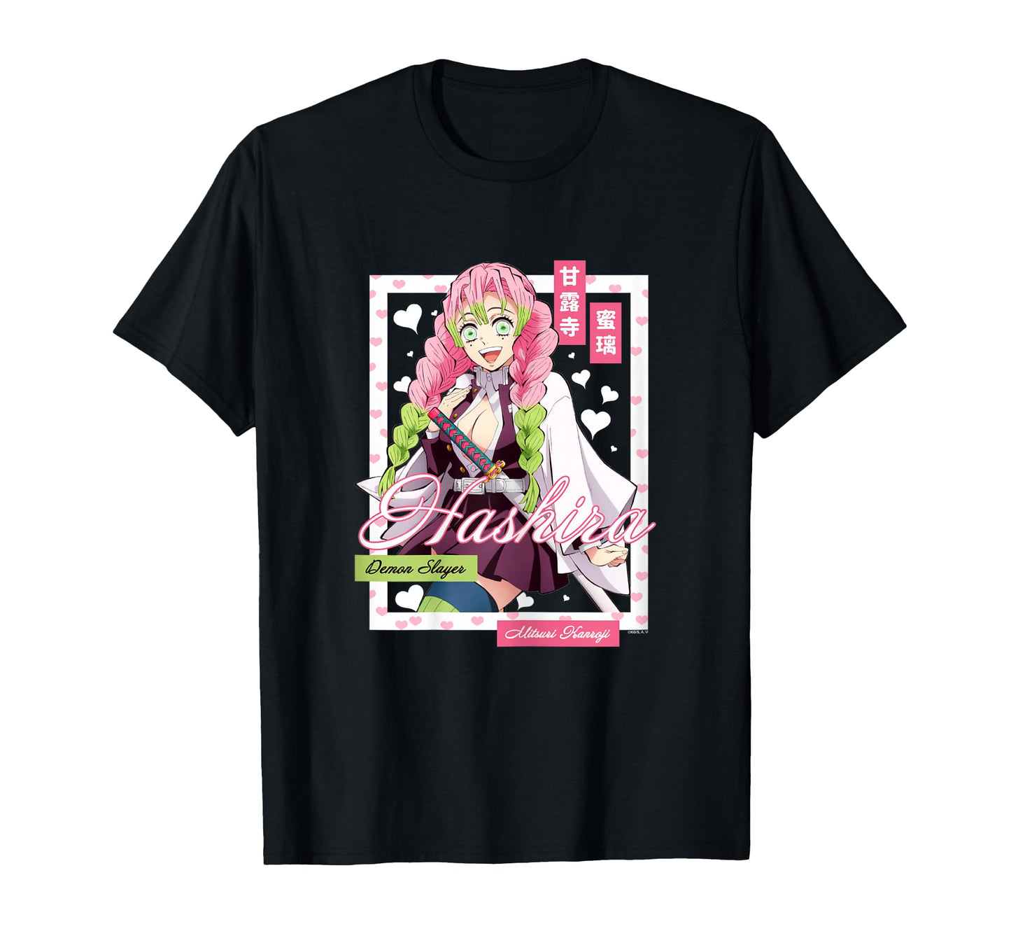 Demon Slayer: Kimetsu no Yaiba Mitsuri Kanroji Pink Heart T-Shirt