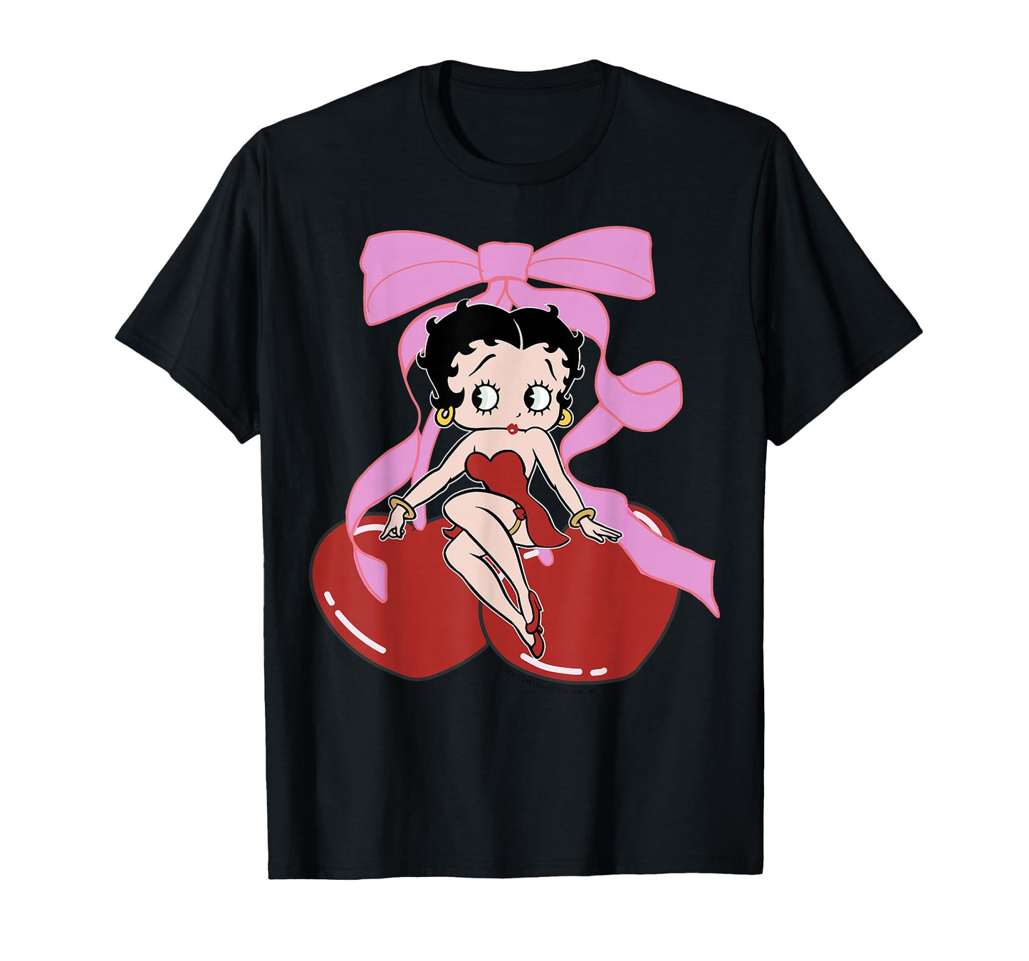 Betty Boop Betty Sitting with Cherries Bow T-Shirt