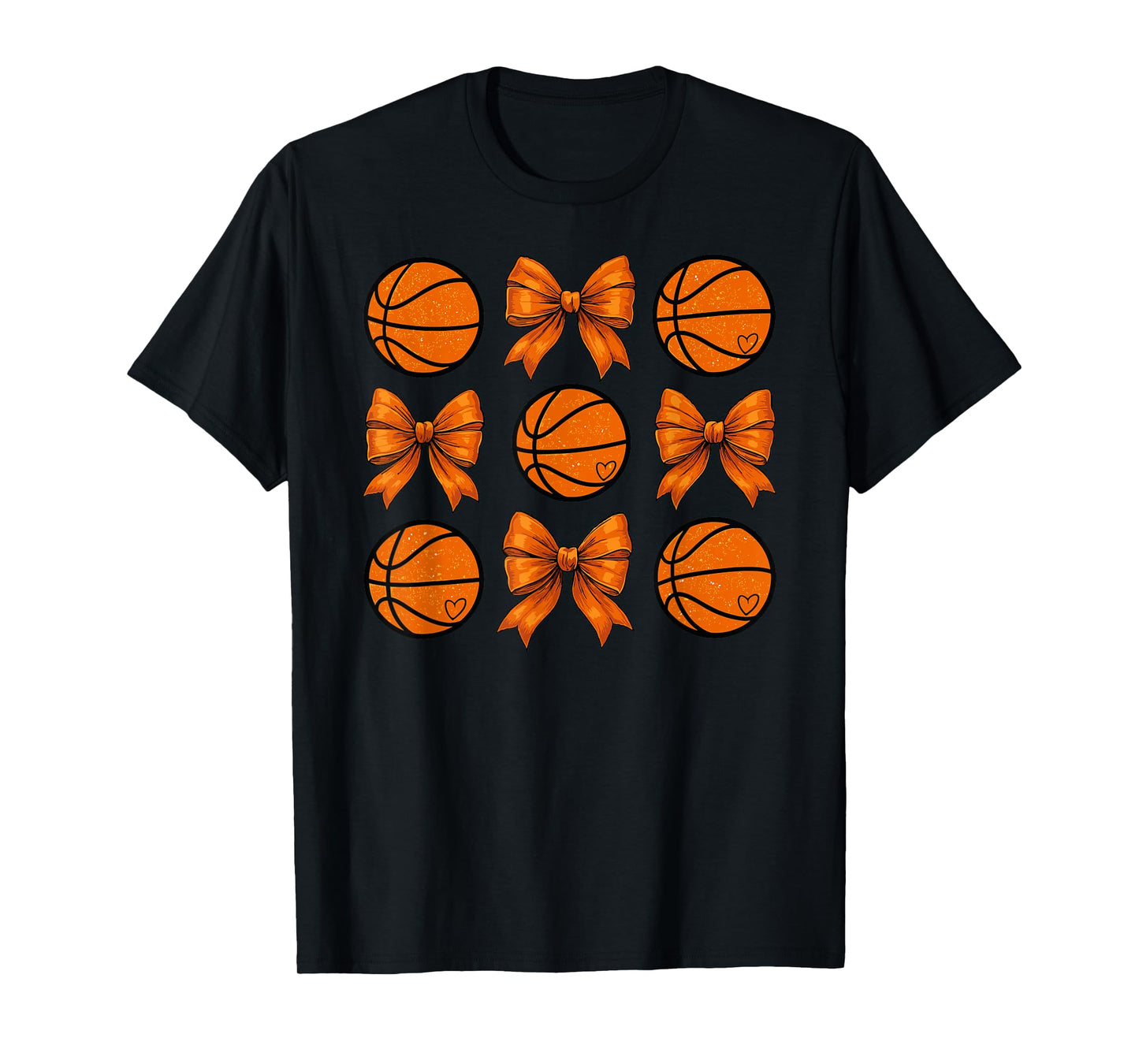 Basketball Bow Game Basketball Coquette Bow Women Girls T-Shirt