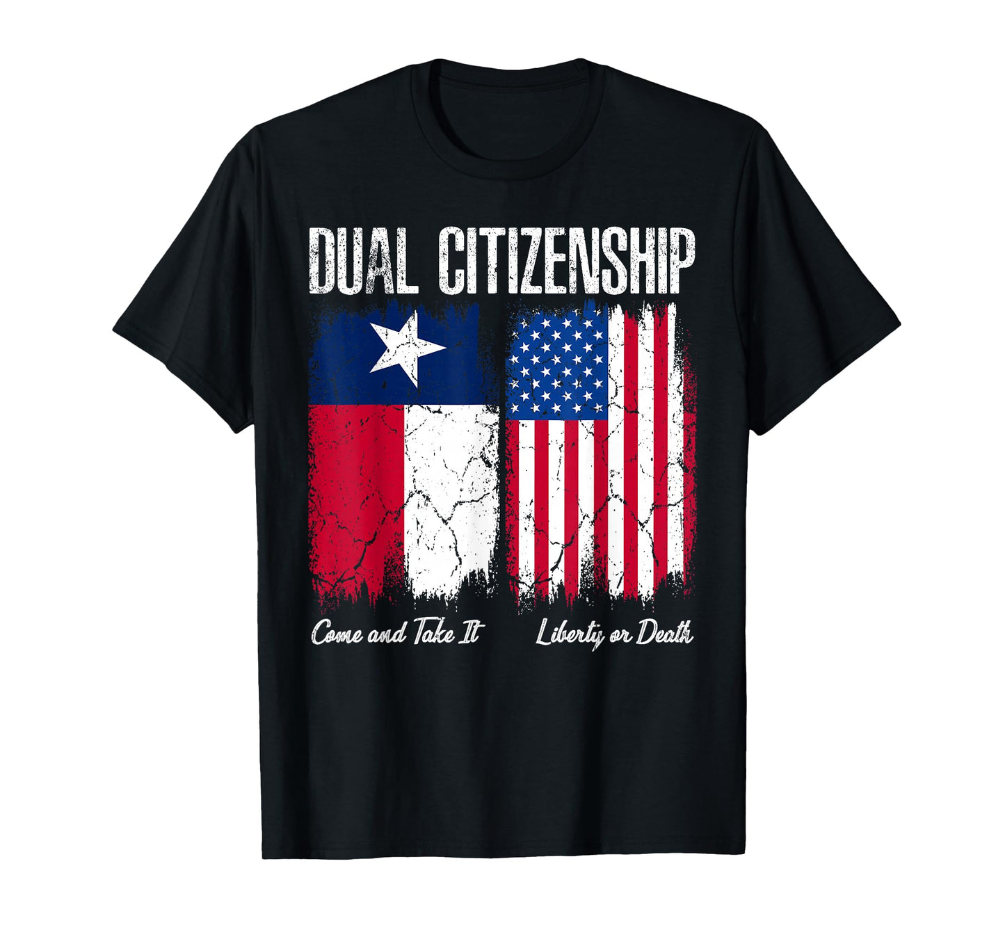 Texas Independence Day Dual Citizen Texan & American Flag T-Shirt