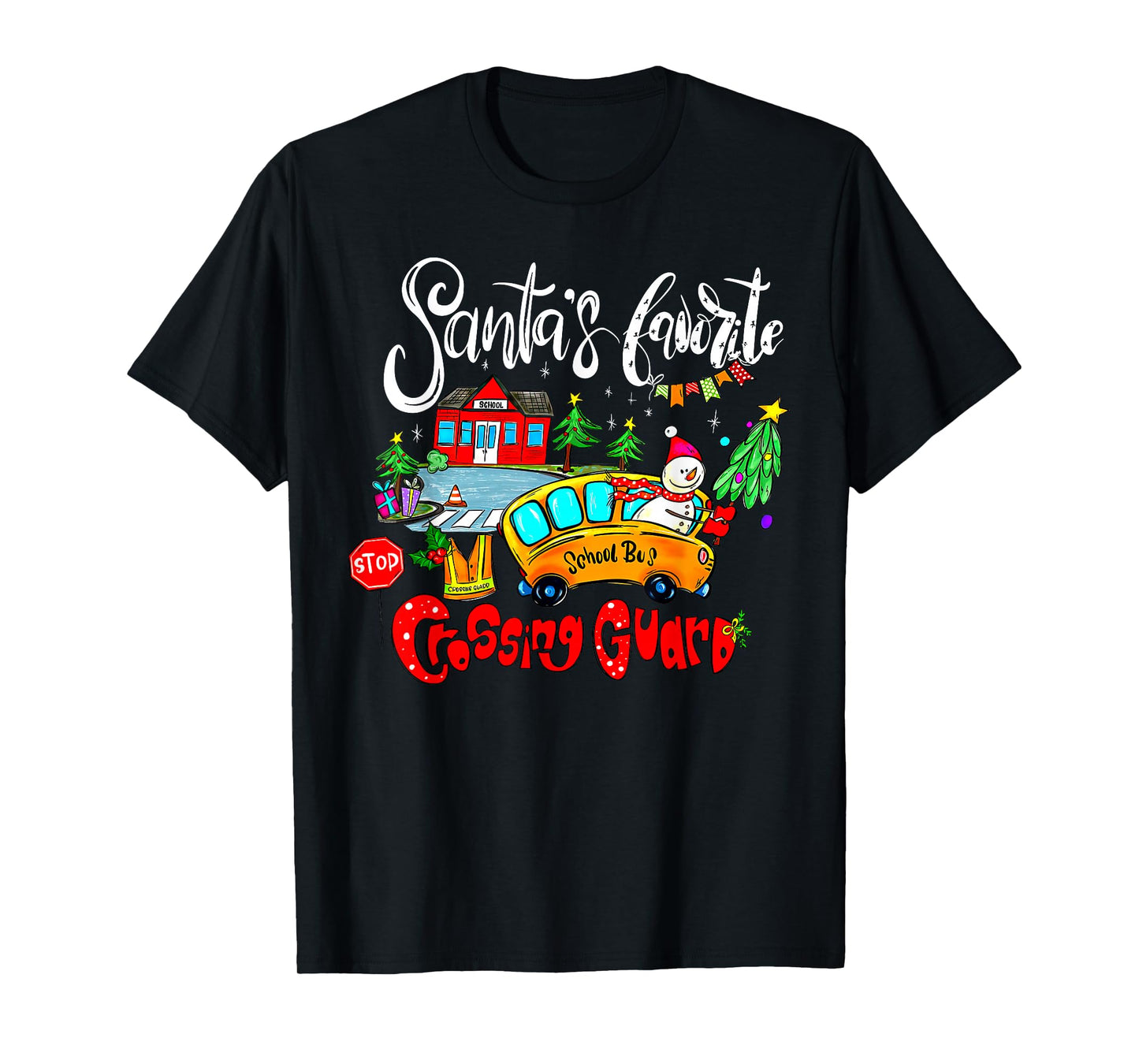 Santa’s Favorite Crossing Guards Christmas Occupational T-Shirt