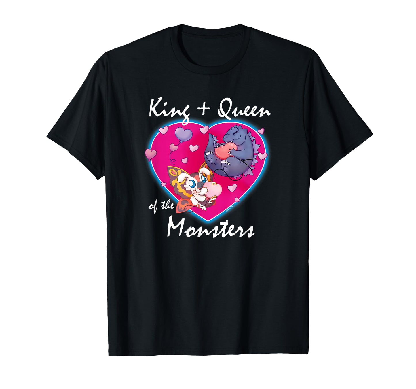 Godzilla King and Queen of Monster's Heart Cute Kaiju Movie T-Shirt