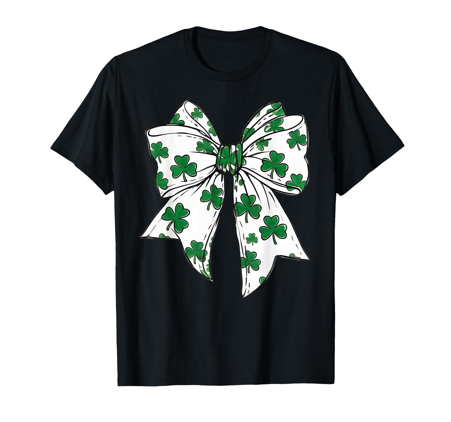 St Patrick Day Shamrock Coquette Bow Women Girls Boys T-Shirt