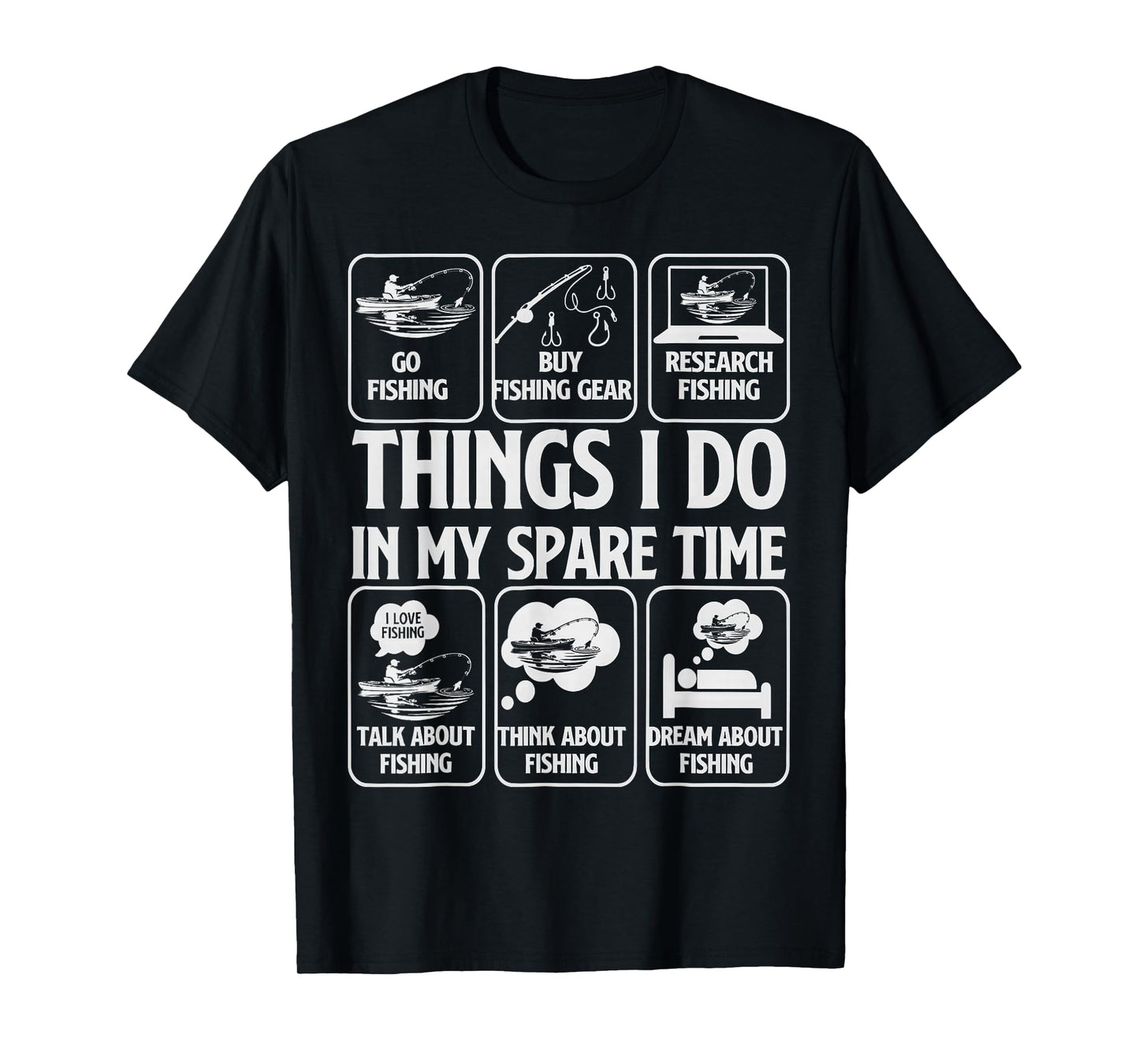 Things I Do in My Spare Time Fishing Boys Funny Fisherman T-Shirt