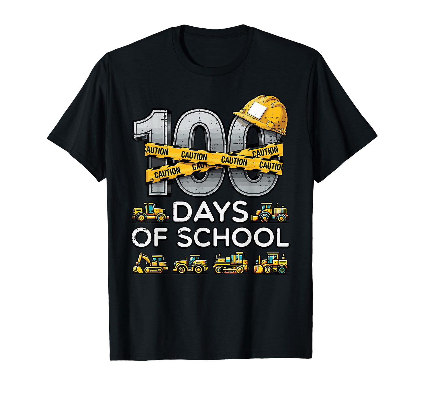 100 Days of School Construction 100th Day Boys Kids Toddler T-Shirt