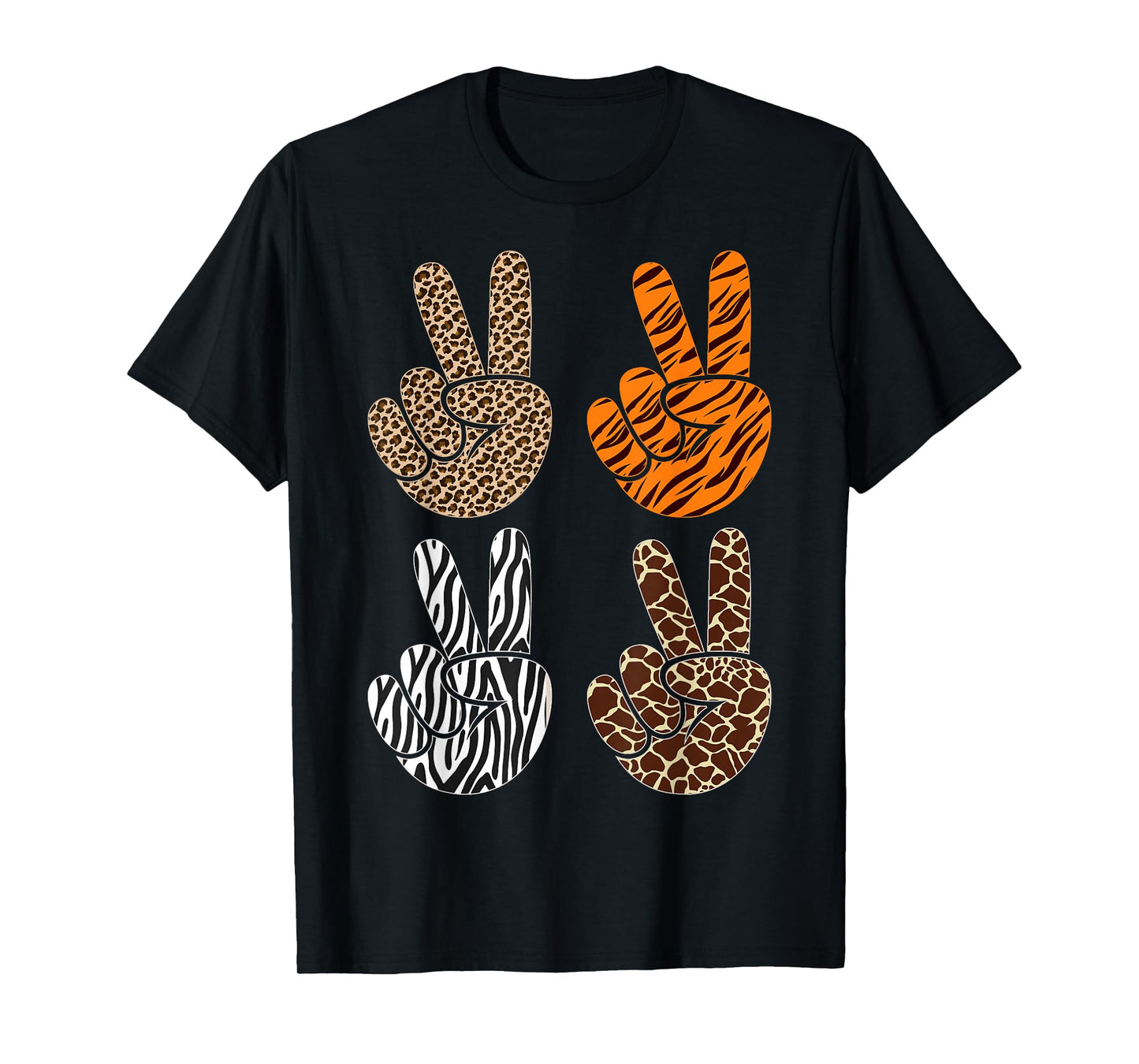 Cute Peace Sign Clothes Kids Toddler Boys Animal Print Girls T-Shirt