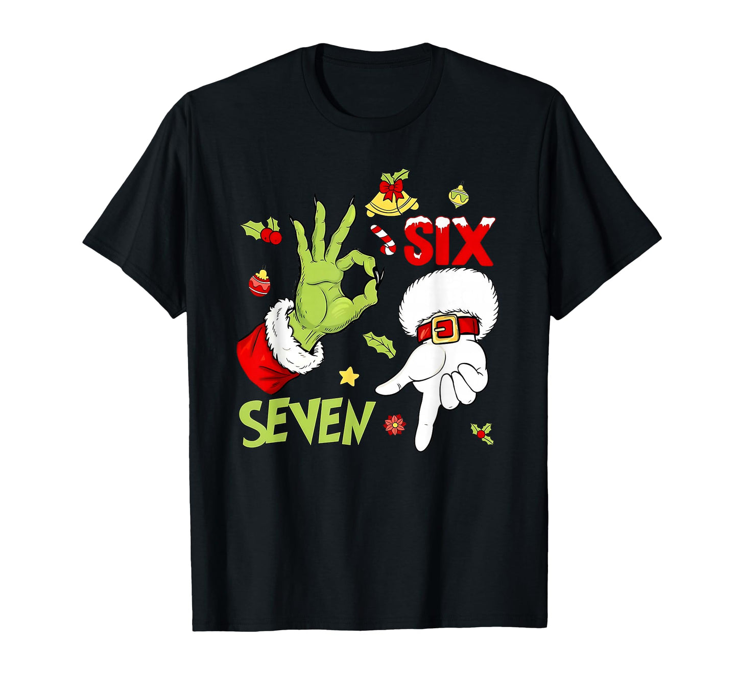 Funny Christmas Hand 6-7 Six Seven Shirt – Holiday Humor Tee T-Shirt