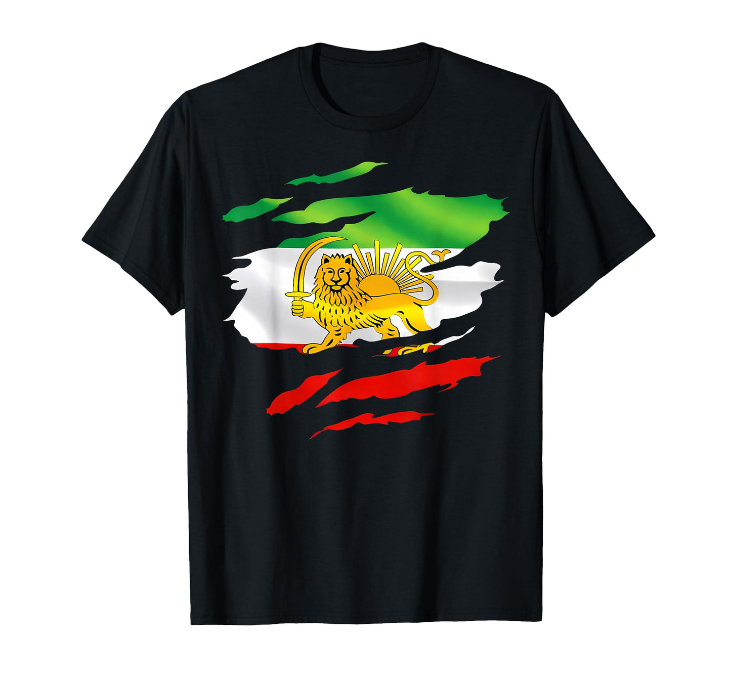 Iran Flag Map Lion Sun Sword Free Iran Support Women of Iran T-Shirt