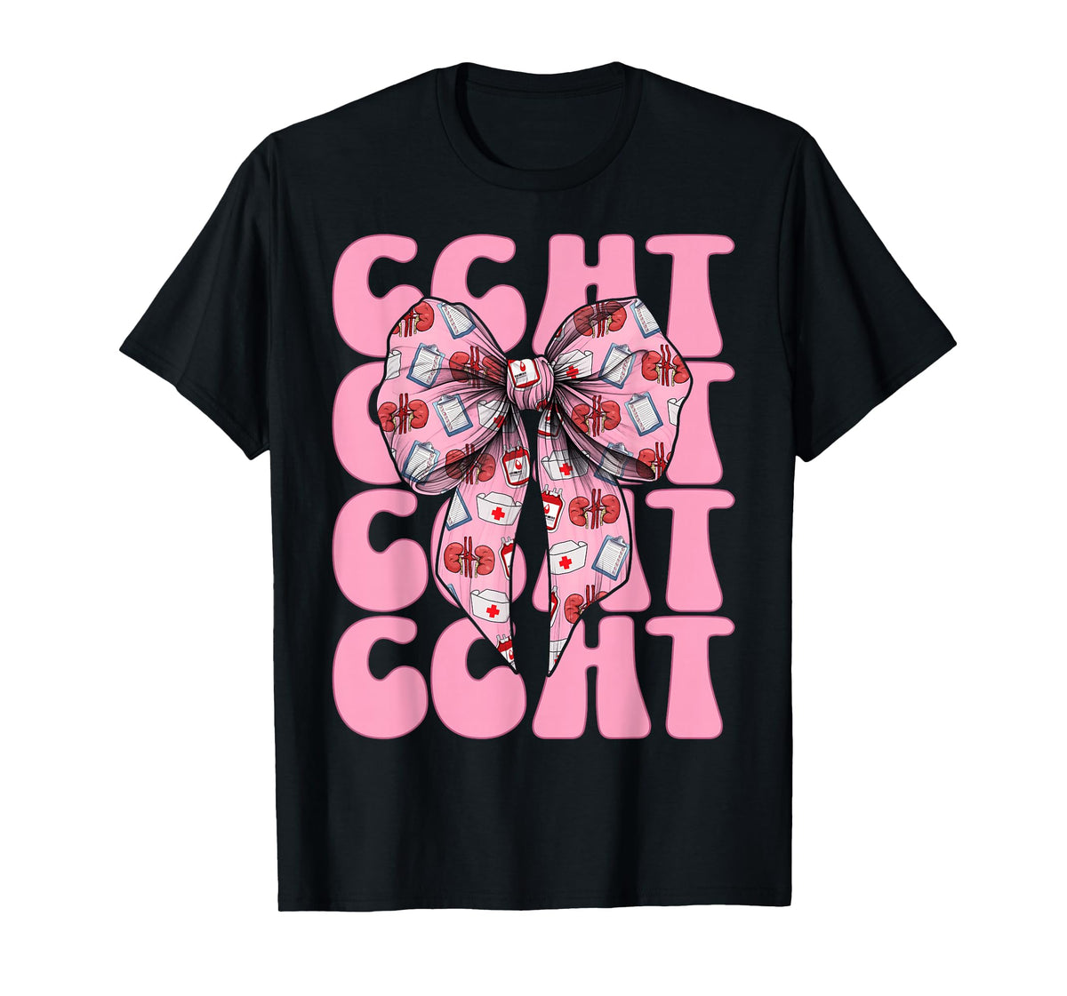 CCHT Dialysis Tech Dialysis Technician Girl Mom Coquette Bow T-Shirt