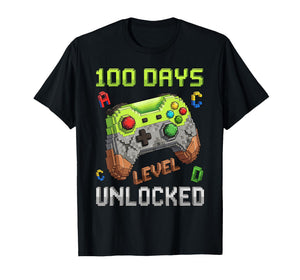 100 Days Level Unlocked Gaming 100 Days of School Boys T-Shirt
