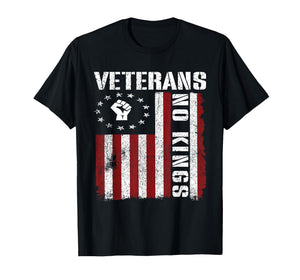 Military Veterans Protest USA Flag No Kings America Protest T-Shirt