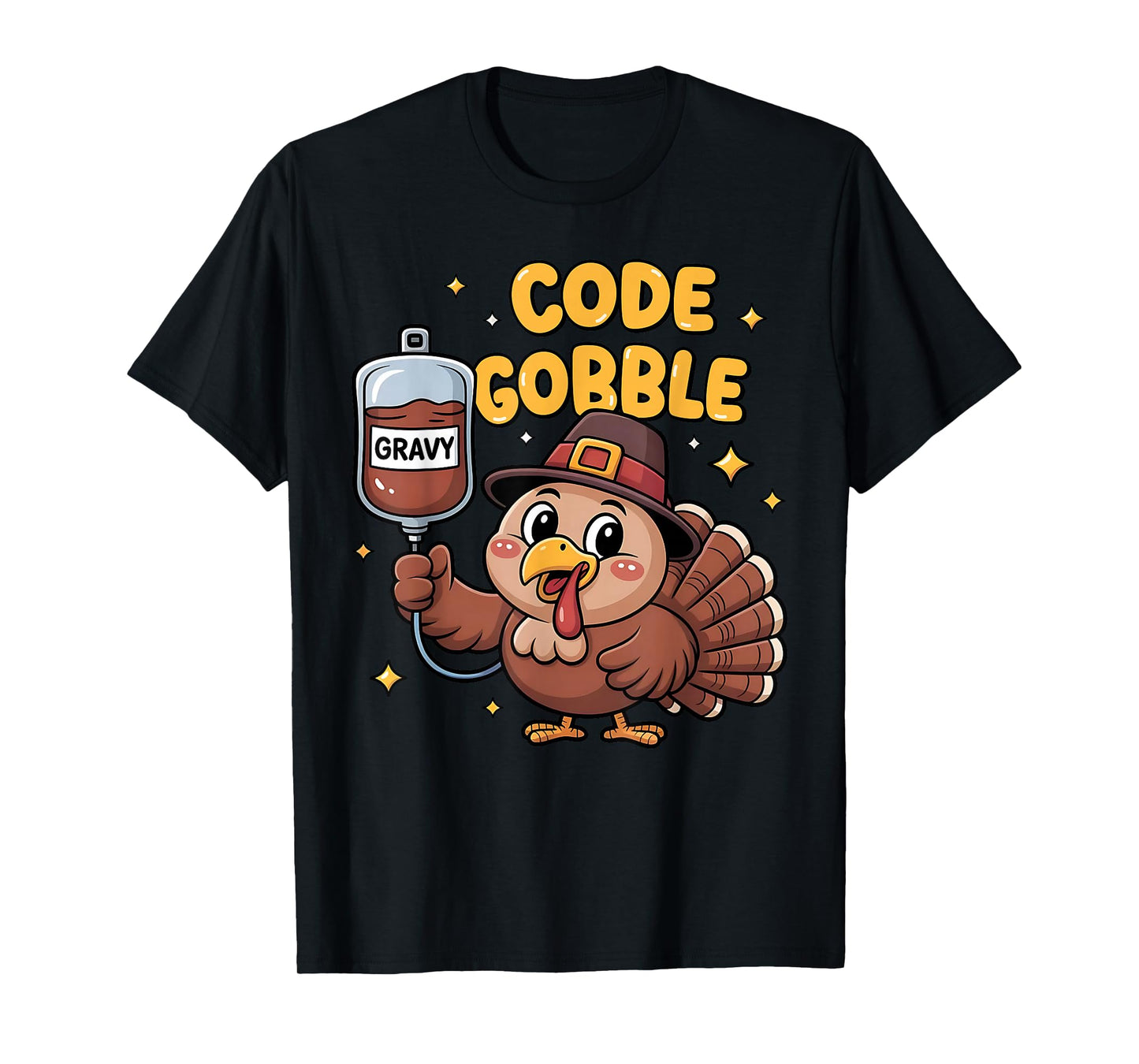 Thanksgiving Nurse Code Gobble Funny Turkey RN CNA Nurse T-Shirt