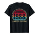 38 Year Old Gifts Vintage 1988 Limited Edition 38th Birthday T-Shirt