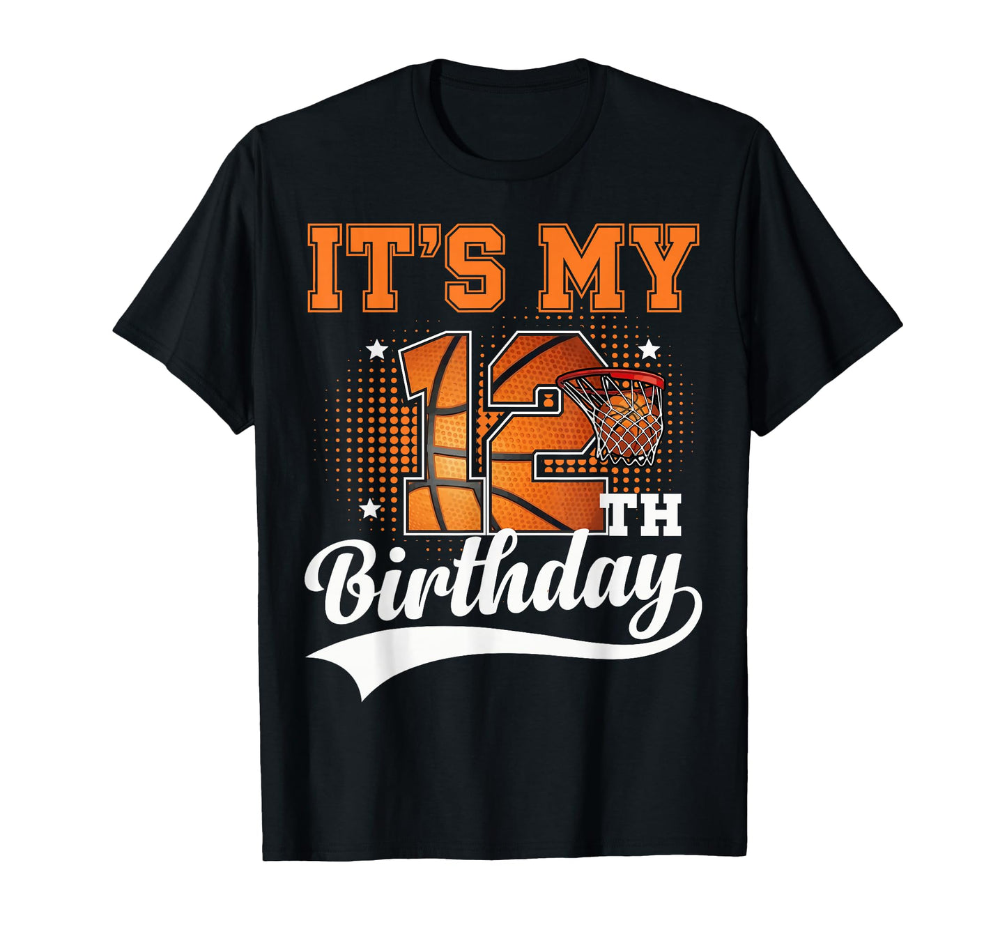 12th Birthday Shirt Boys Basketball 12 Year Old Birthday T-Shirt