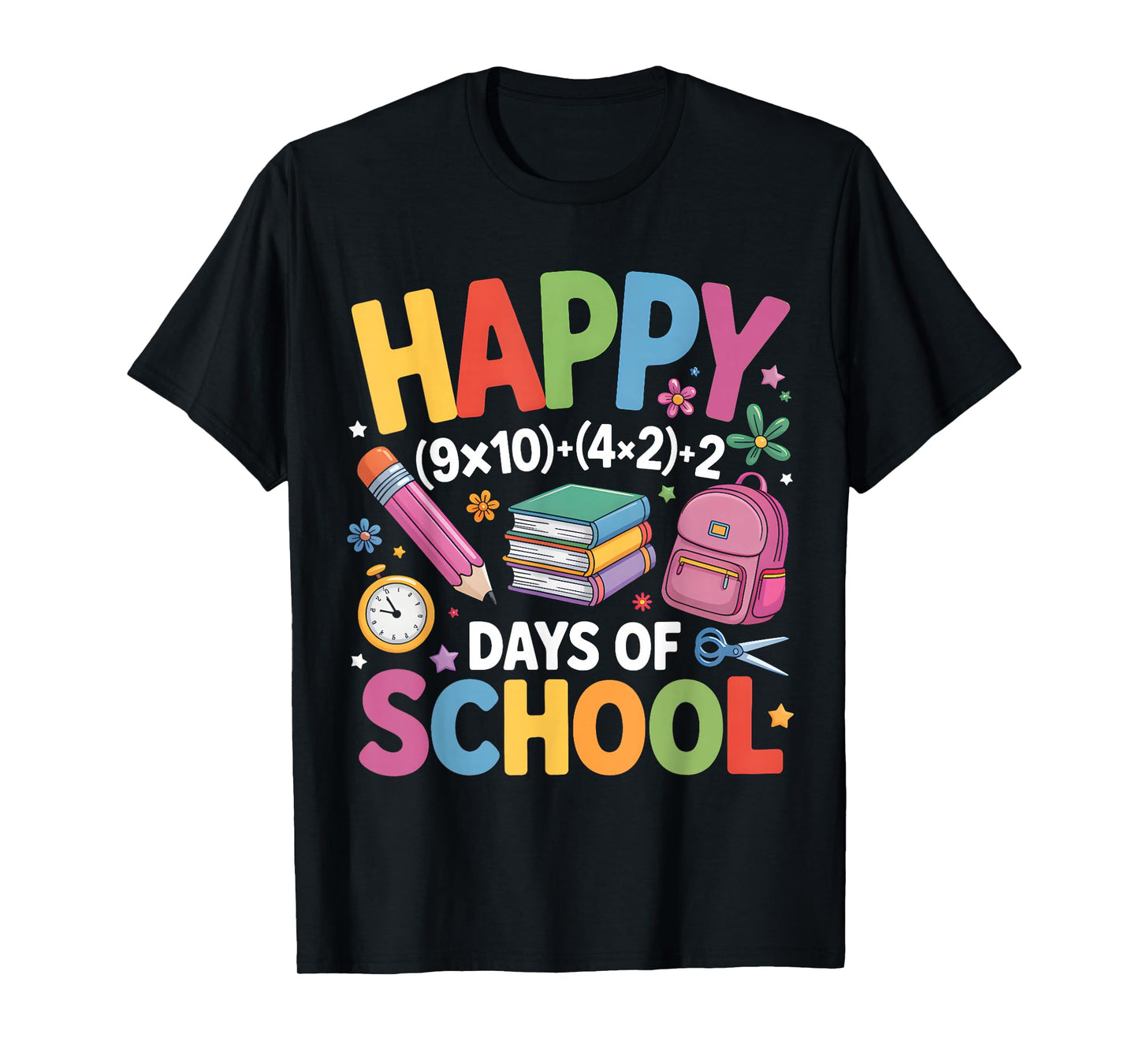 Happy 100 Days School Math Equation 100th Day of School Kids T-Shirt