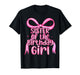 Sister of The Birthday Pink Girl Bow Matching Family Party T-Shirt