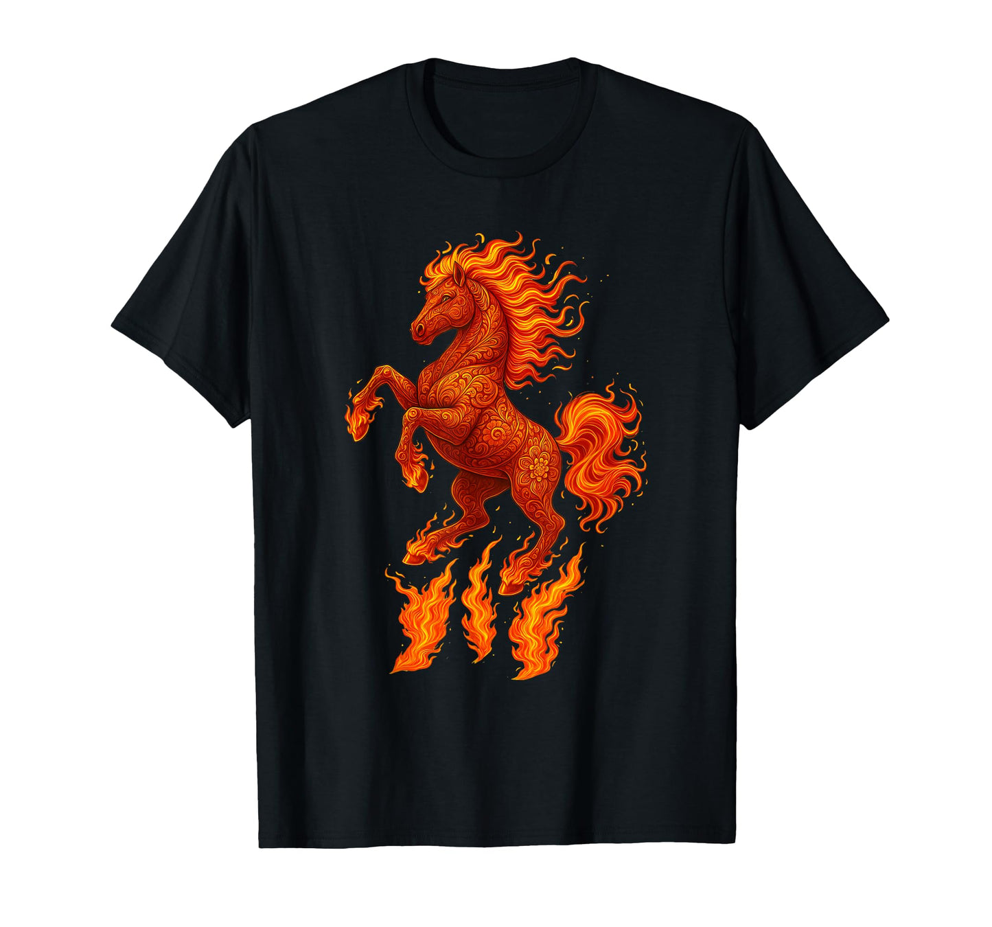 Flaming Horse Chinese New Year of The Fire Horse Equestrian T-Shirt