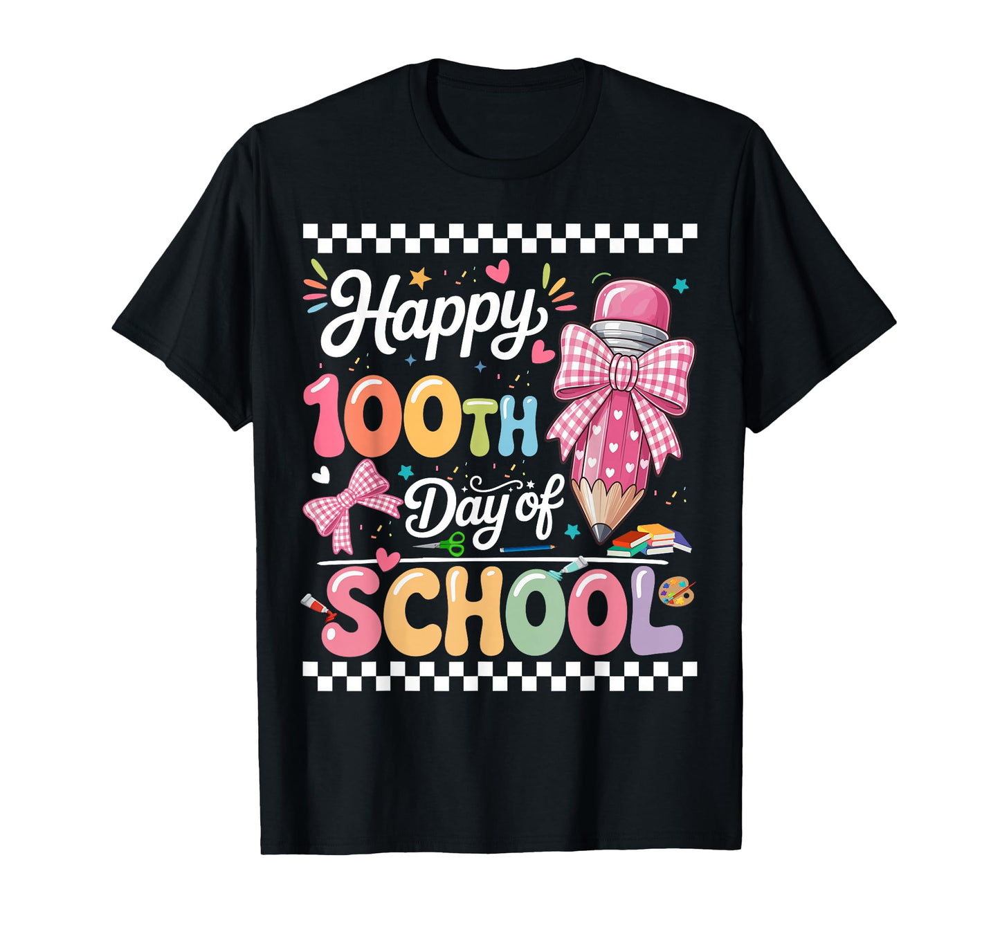 Happy 100 Days of School Teacher Girls Kids T-Shirt