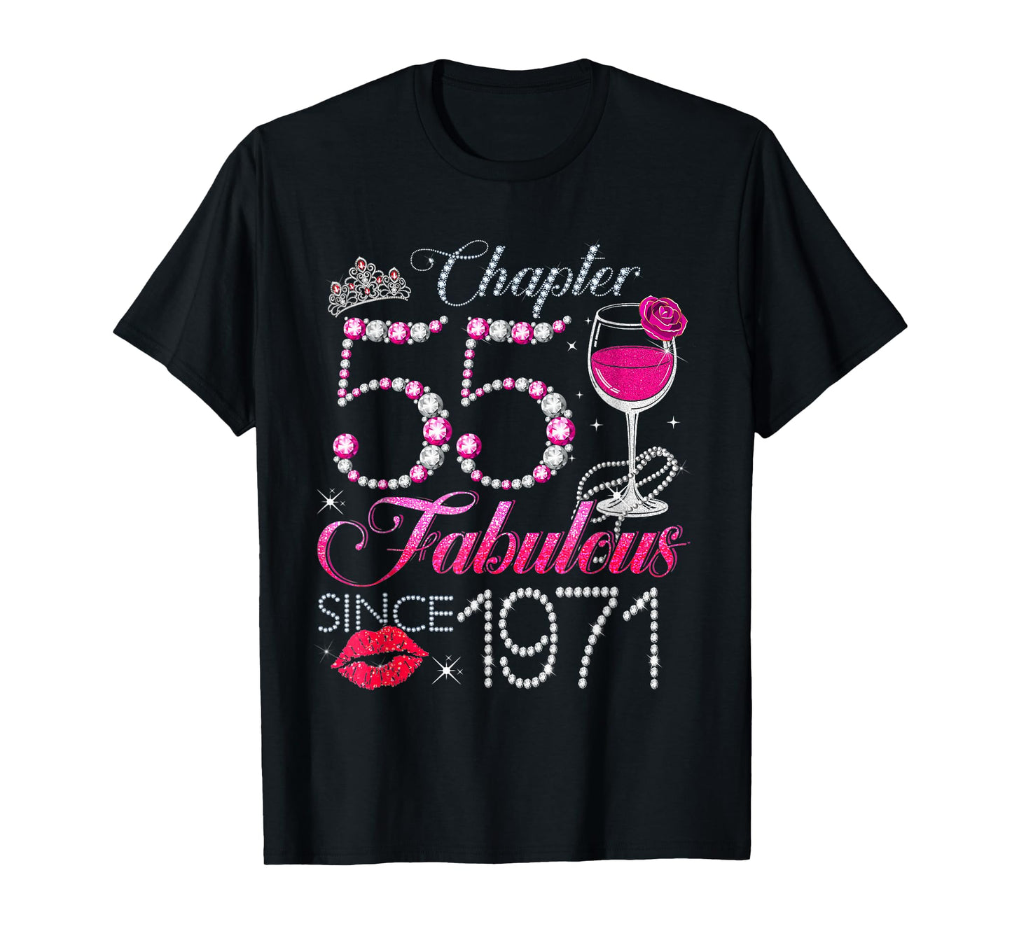 Chapter 55 Fabulous Since 1971 55th Birthday Queen Diamond T-Shirt