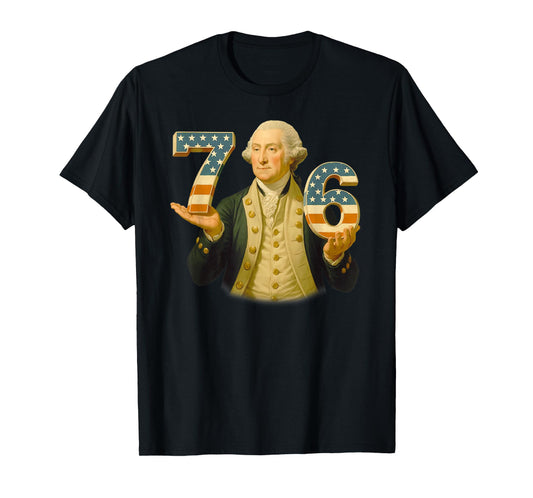 Funny Vintage Reverse 67 Meme 76 George Washington USA T-Shirt