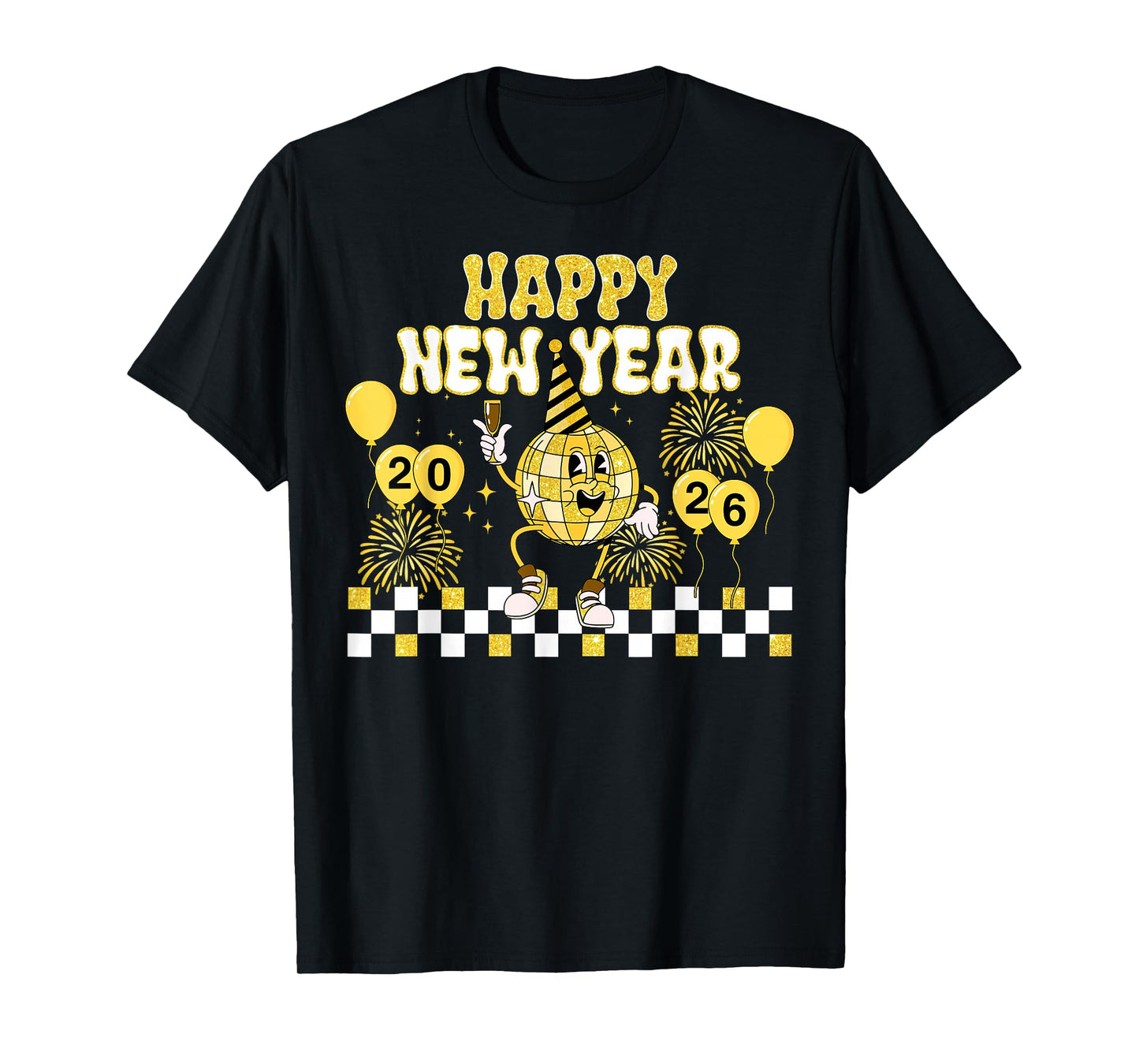 New Year's Eve Hello 2026 Happy New Year 2026 Disco Ball T-Shirt