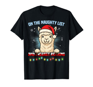 Funny Alpaca Christmas Santa Hat Xmas Gifts Men Women Kid T-Shirt