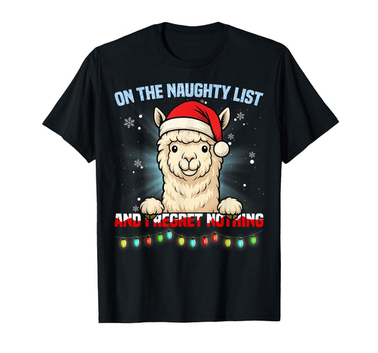 Funny Alpaca Christmas Santa Hat Xmas Gifts Men Women Kid T-Shirt