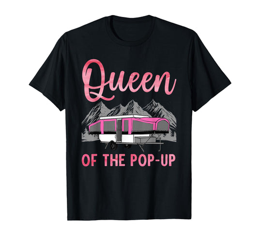 Pop Up Camper Art for Women Girls Pop Up Trailer Camping T-Shirt