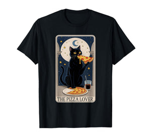 Pizza Lover Cat Tarot Card Funny cat Eating Pizza Art T-Shirt