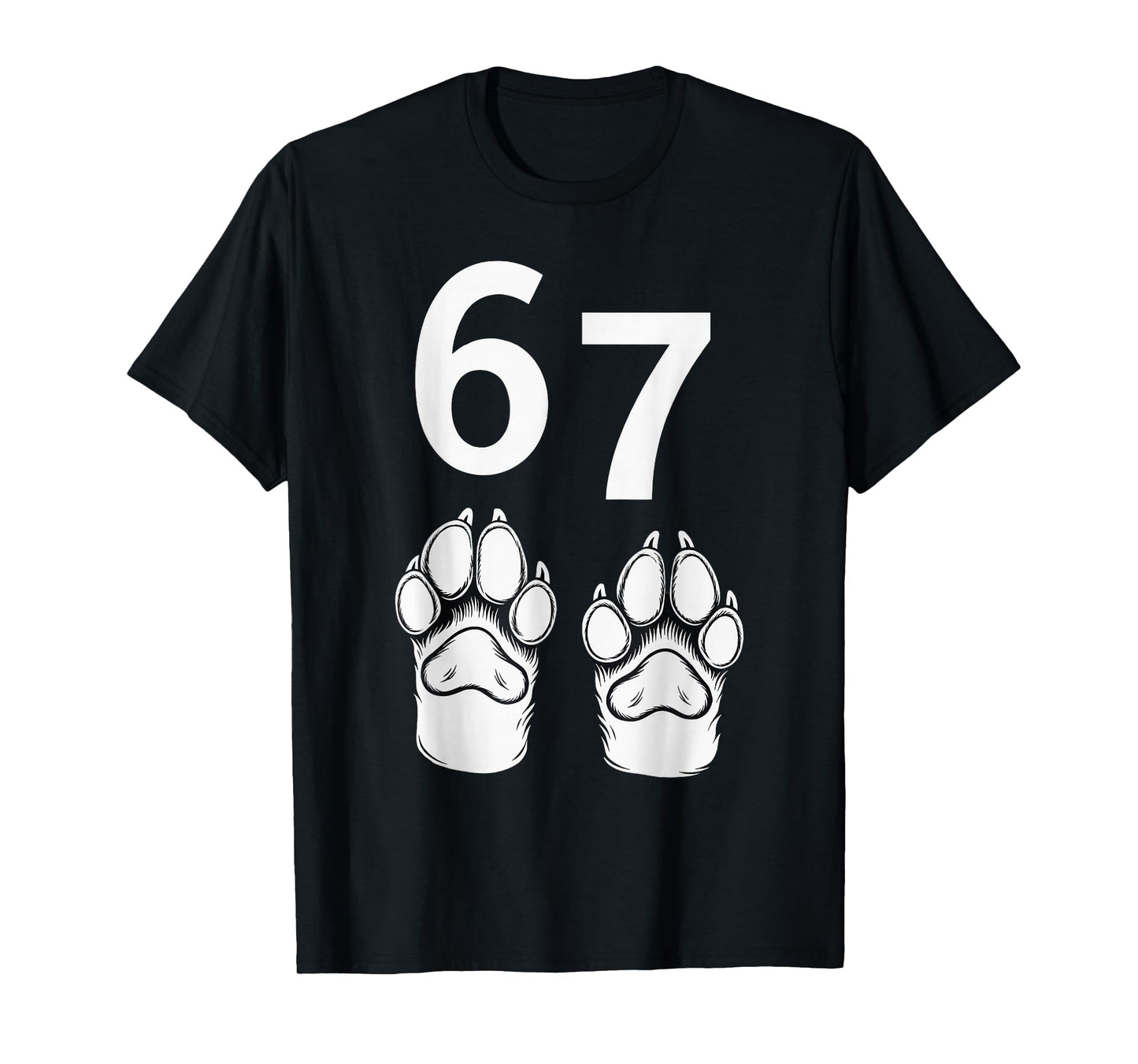67 Meme Six Seven Funny Dog Paw T-Shirt