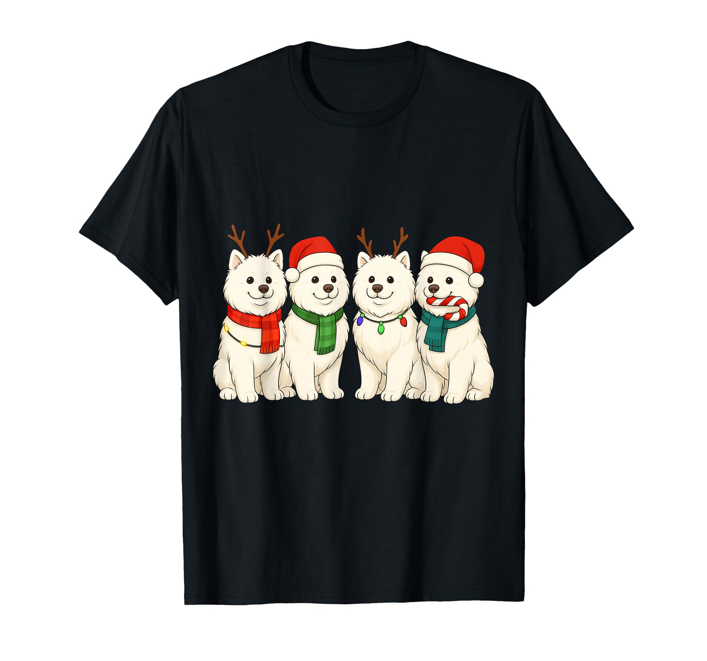 Samoyed Santa Hat Tee Dog Merry Christmas T-Shirt