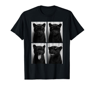Cool Panthers Sunglasses Feline Jungle Animal Selfie Booth T-Shirt