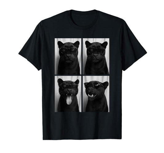 Cool Panthers Sunglasses Feline Jungle Animal Selfie Booth T-Shirt