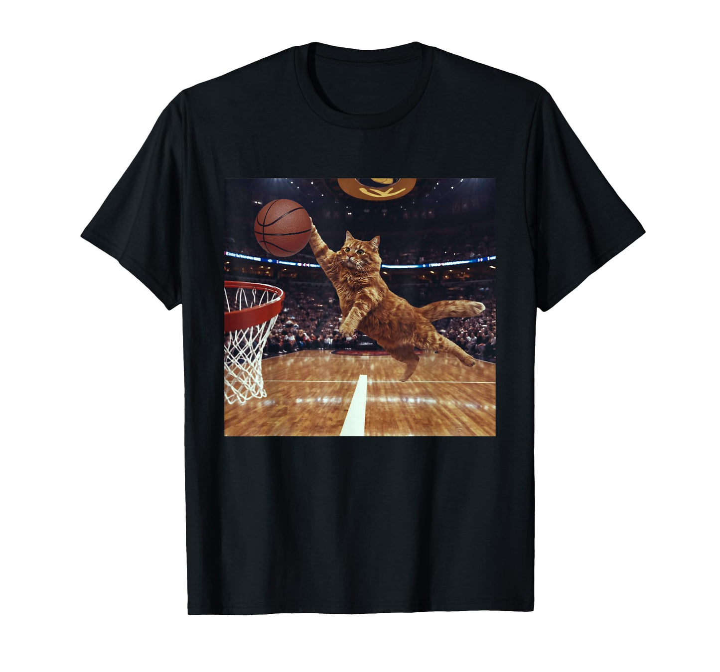 Cat Dunking Basketball Funny Meme Animal Lover Joke T-Shirt