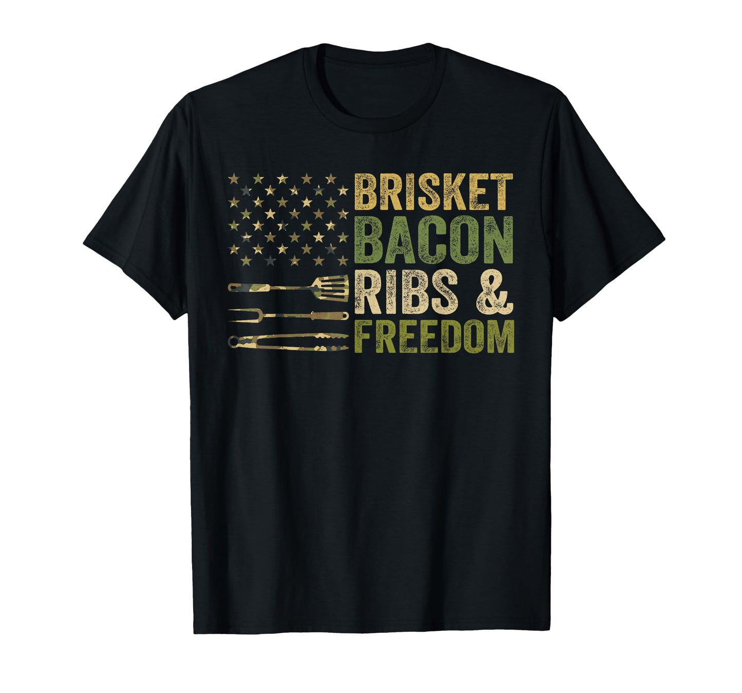 Brisket Bacon Ribs Freedom Grill BBQ Barbecue Meat Smoking T-Shirt