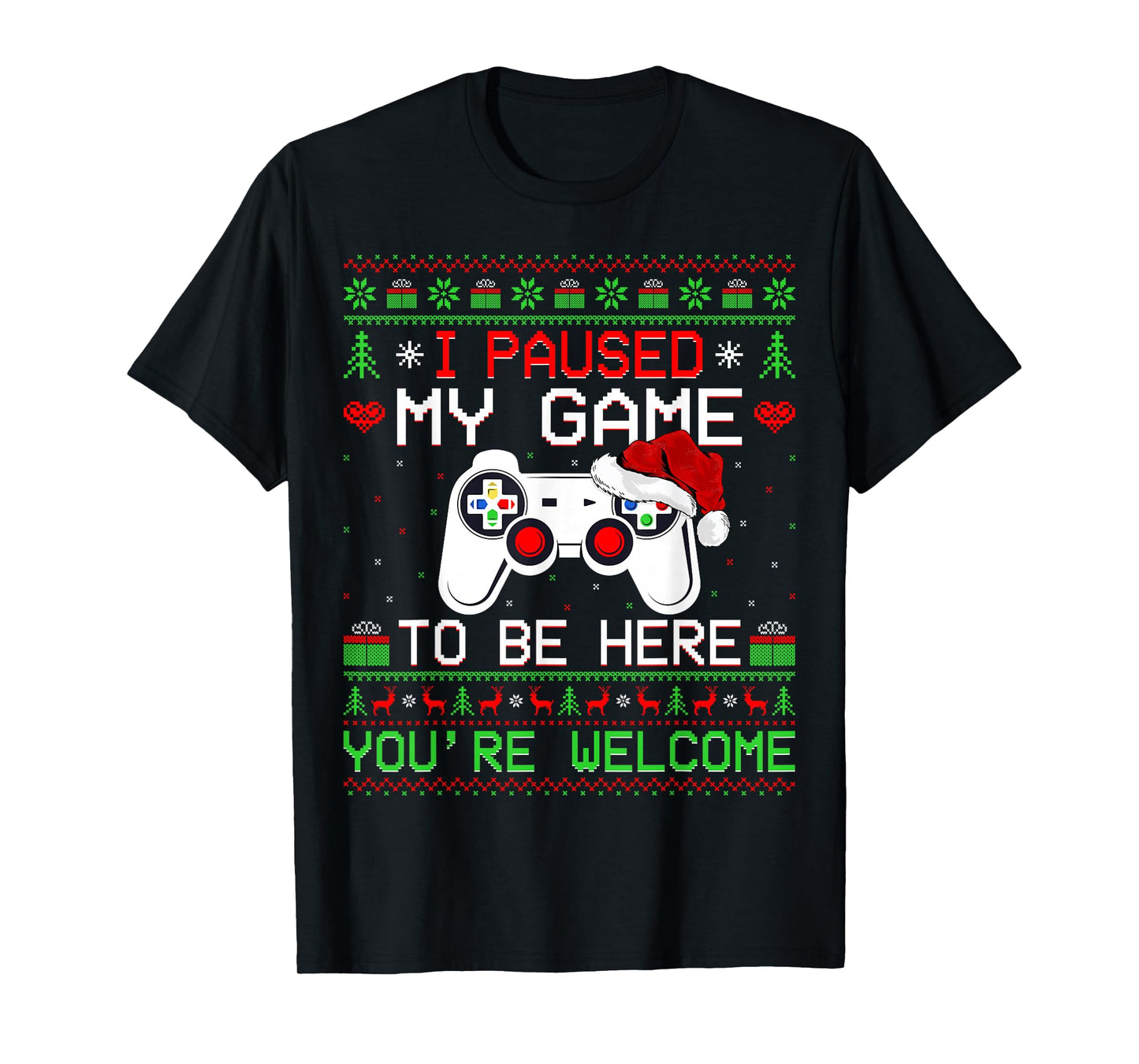 Video Game Christmas Ugly Sweater Funny Gamer Gaming Xmas T-Shirt