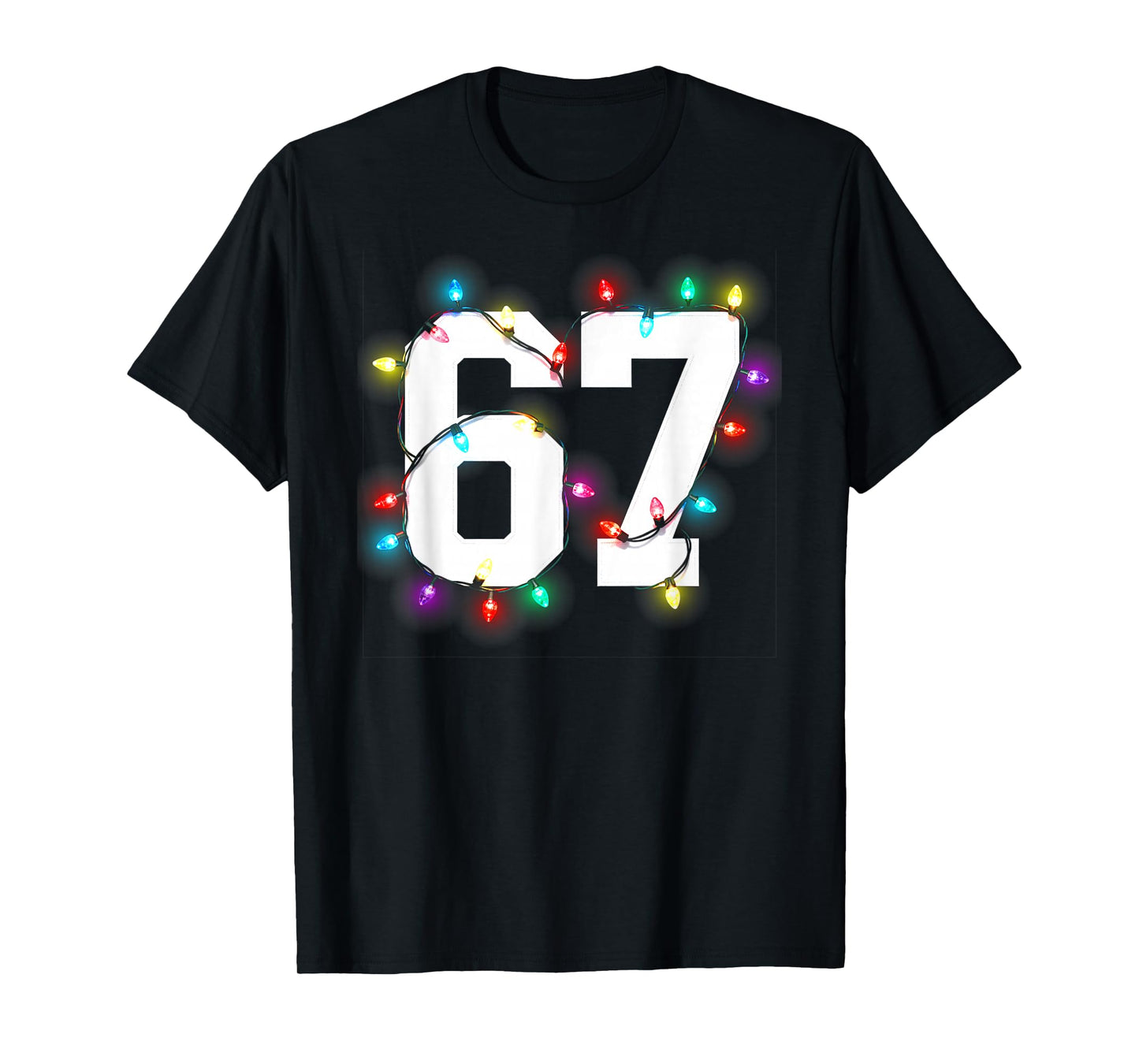 67 Christmas Lights Shirt Six Seven School Number Holiday T-Shirt