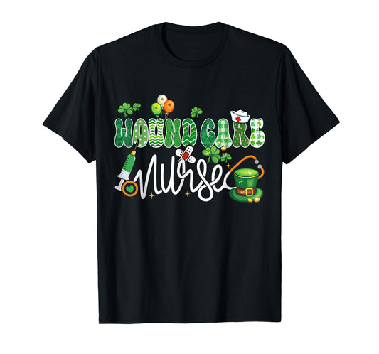 Wound Care Nurse Stethoscope Lucky Shamrock St Patricks Day T-Shirt