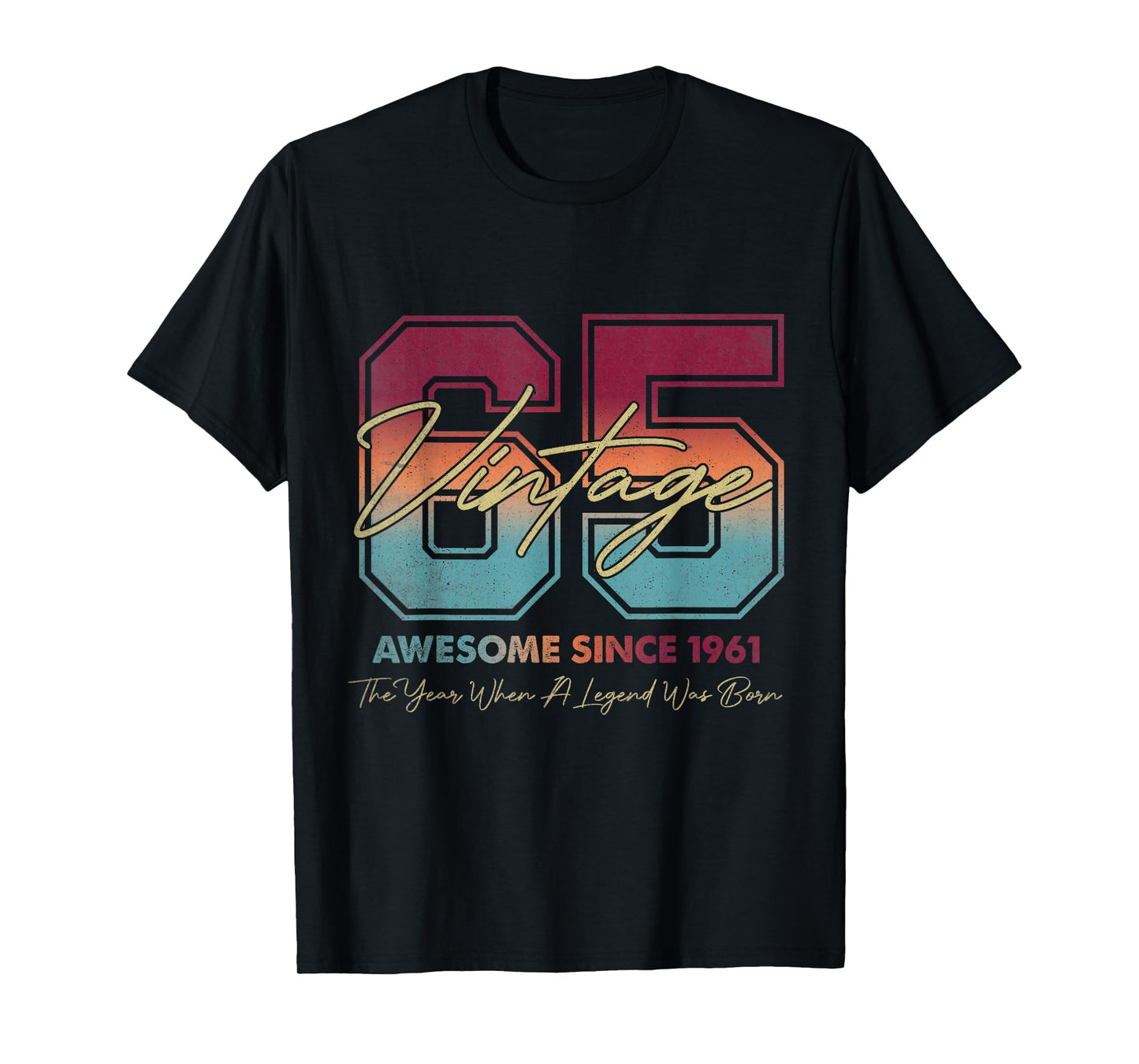 Vintage 65th Birthday Since 1961 Limited Edition 65 Year Old T-Shirt