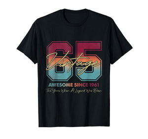 Vintage 65th Birthday Since 1961 Limited Edition 65 Year Old T-Shirt